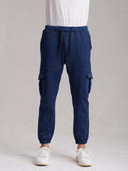 Six Pocket Fleece Cargo Trouser - Navy - wearup.store