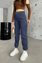 Women Cotton Cargo - Navy Blue