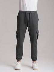 Six Pocket Fleece Cargo Trouser - Steel Grey - wearup.store