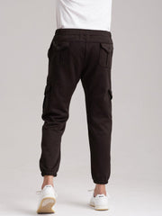Six Pocket Fleece Cargo Trouser - Brown - wearup.store