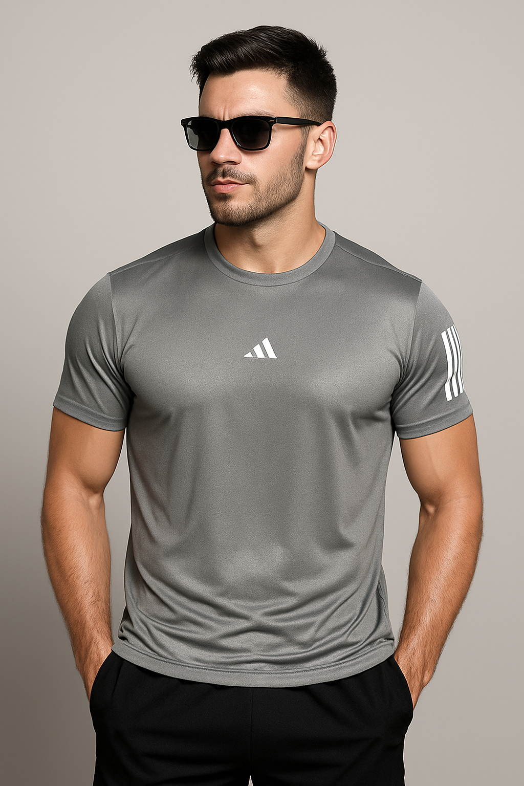 Adi Dri-Fit T-Shirt - Grey - Drizzle.pk
