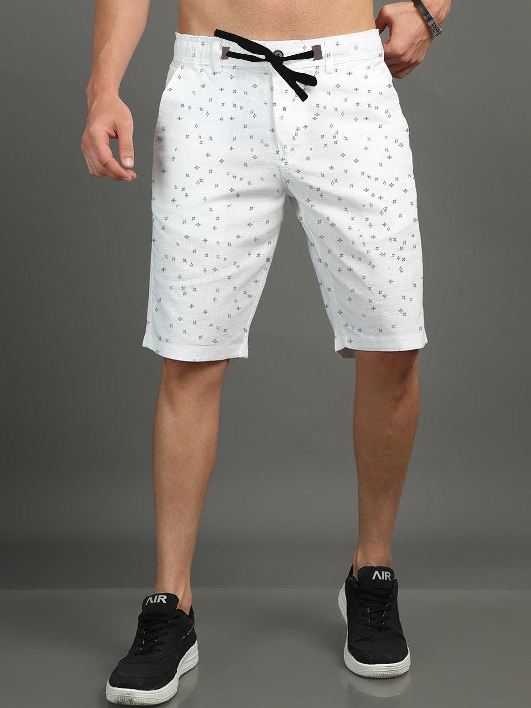 Cotton Shorts Cargo - White - Drizzle.pk