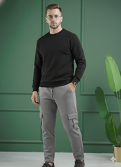 Six Pocket Loose Fleece Trouser - Grey