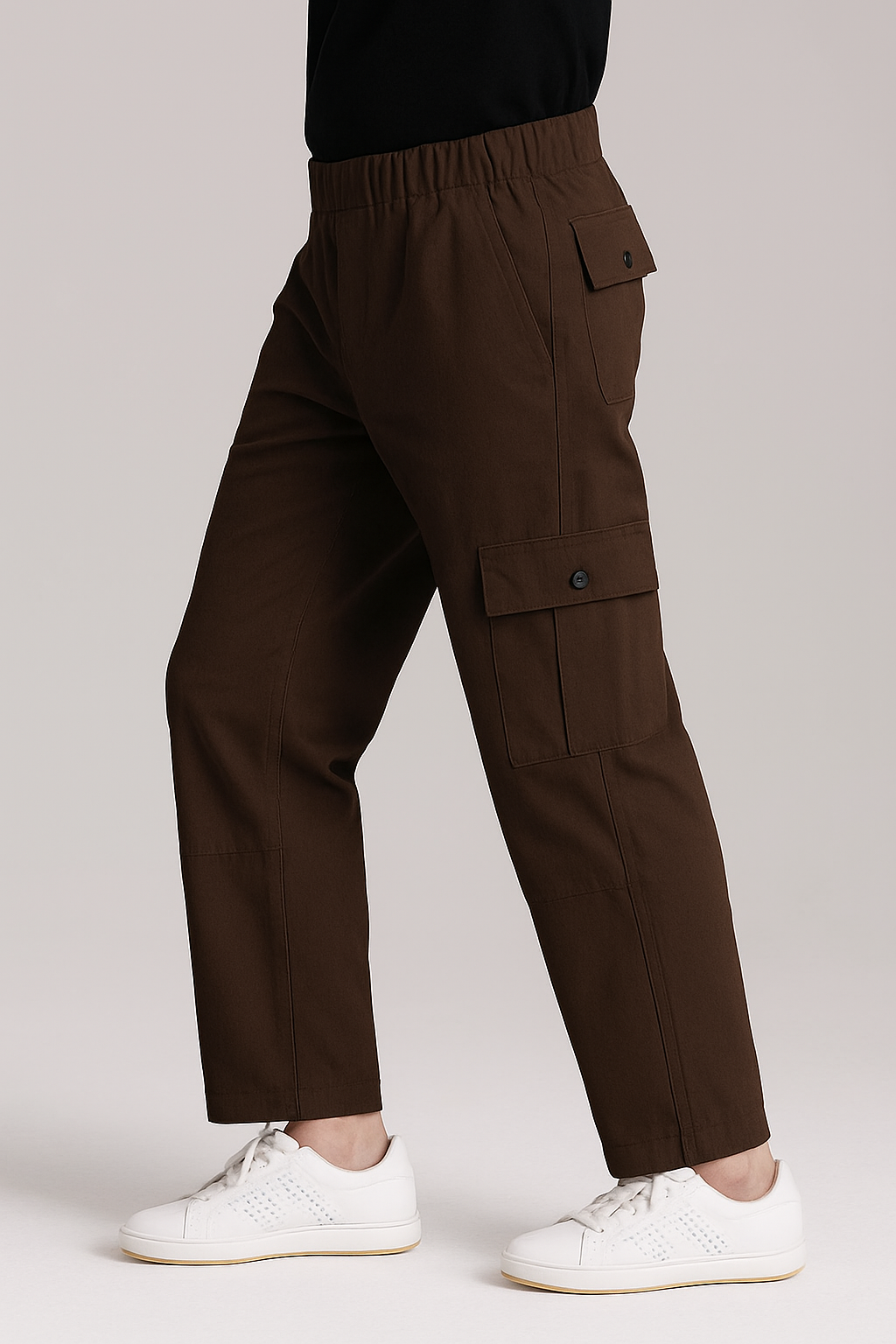 Loose Bottom Cotton Cargo - Brown - Drizzle.pk