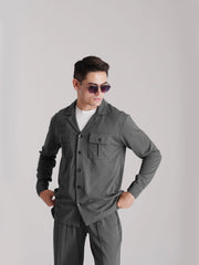 Premium Co-Ord Set Full Sleeve - Grey - Drizzle.pk