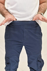 Stretchable Cotton Cargo - Blue - Drizzle.pk