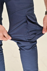 Stretchable Cotton Cargo - Blue - Drizzle.pk