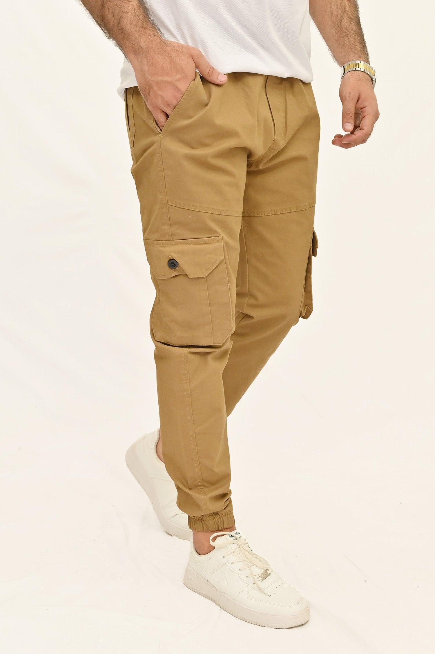 Stretchable Cotton Cargo - Camel - Drizzle.pk