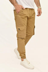 Stretchable Cotton Cargo - Camel - Drizzle.pk
