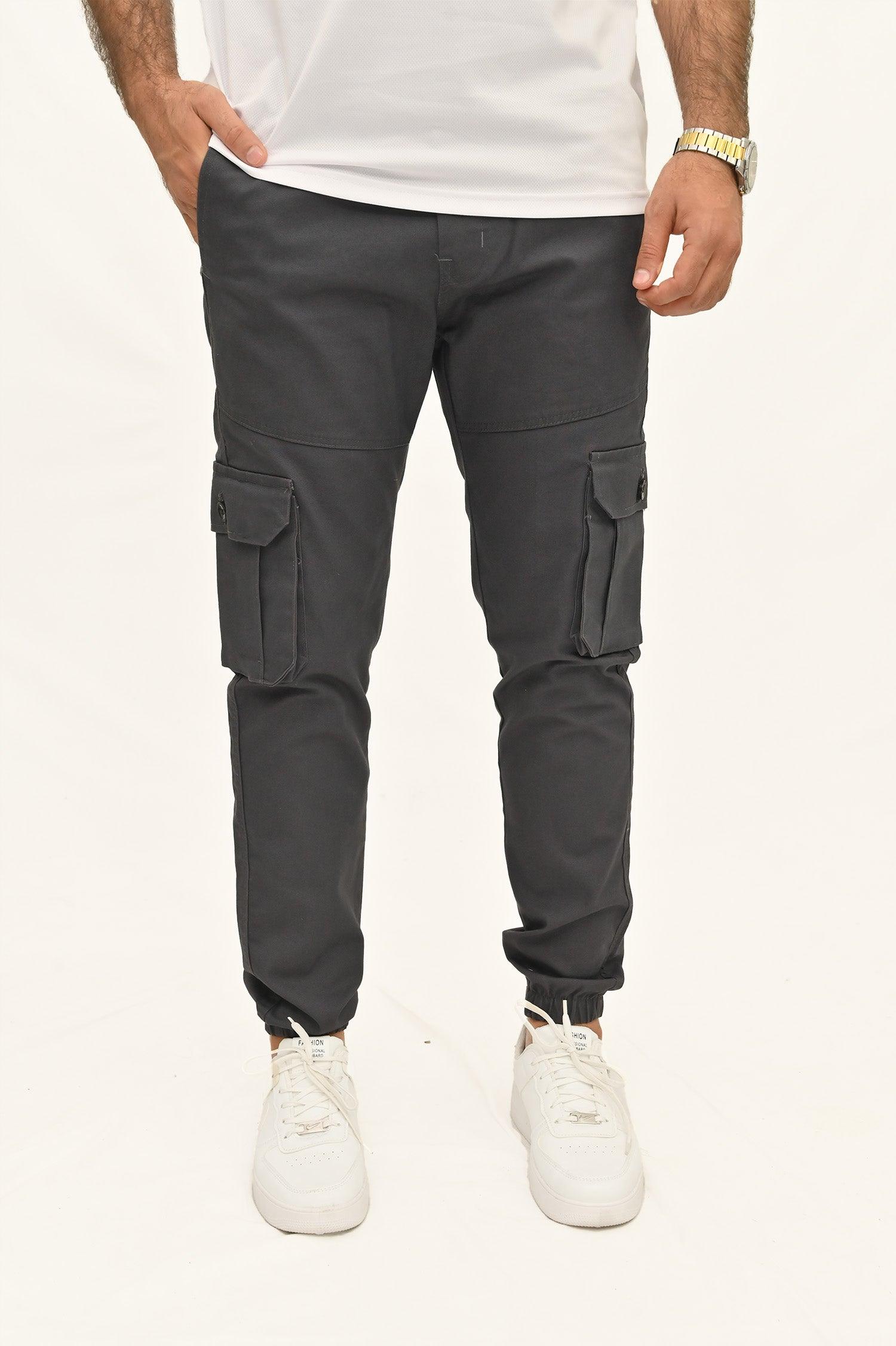 Stretchable Cotton Cargo - Dark Grey - Drizzle.pk
