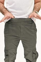 Stretchable Cotton Cargo - Grey - Drizzle.pk
