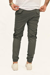 Stretchable Cotton Cargo - Grey - Drizzle.pk