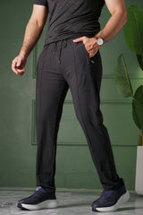 Poplin Straight Fit Trouser - Black