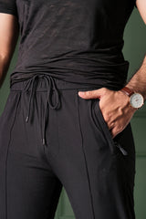 Poplin Straight Fit Trouser - Black