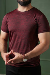 Textured T-Shirt - Maroon
