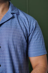 Comfy Coat Collar Shirt - Sky Blue