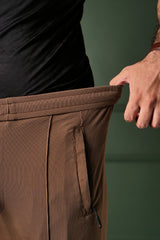 Poplin Straight Fit Trouser - Brown