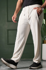 Poplin Straight Fit Trouser - Off White