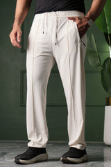 Poplin Straight Fit Trouser - Off White