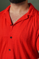 Comfy Coat Collar Shirt - Red