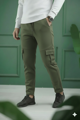 Six Pocket Loose Fleece Trouser - Olive