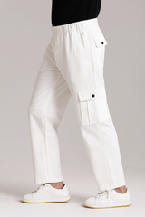 Loose Bottom Cotton Cargo - White