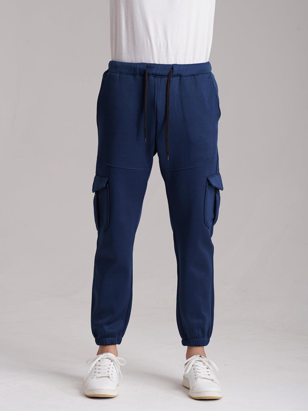 Six Pocket Fleece Cargo Trouser - Navy - wearup.store