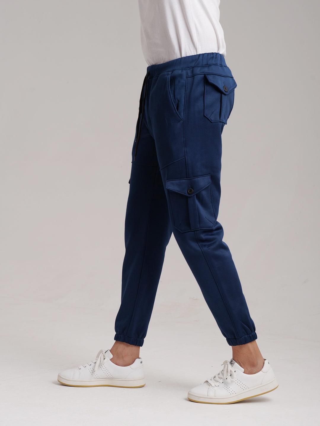 Six Pocket Fleece Cargo Trouser - Navy - wearup.store