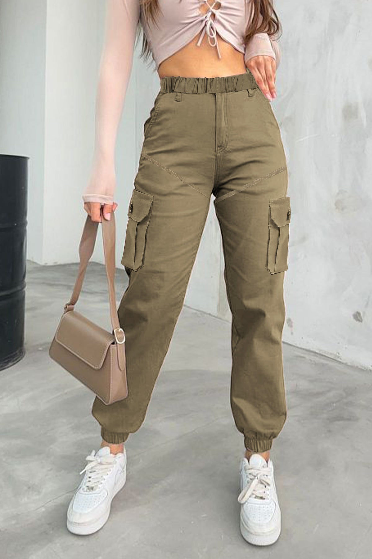 Women Cotton Cargo - Army Green