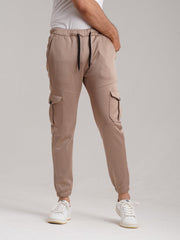 Six Pocket Fleece Cargo Trouser - Beige - wearup.store