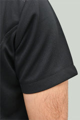 Premium Co-Ord Set Half Sleeve (Round Collar) - Black