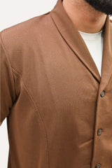 Premium Co-Ord Set Half Sleeve (Round Collar) - Camel