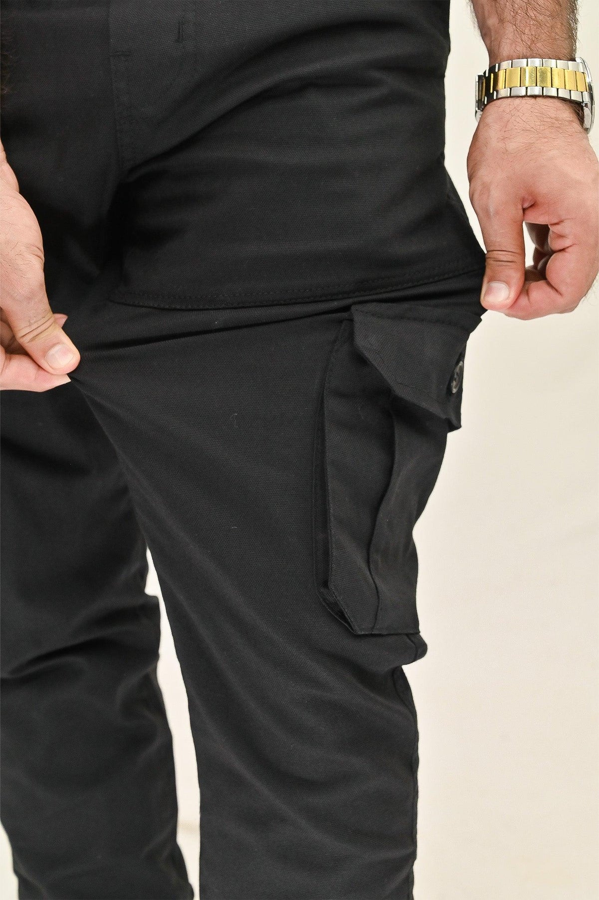 Stretchable Cotton Cargo - Black