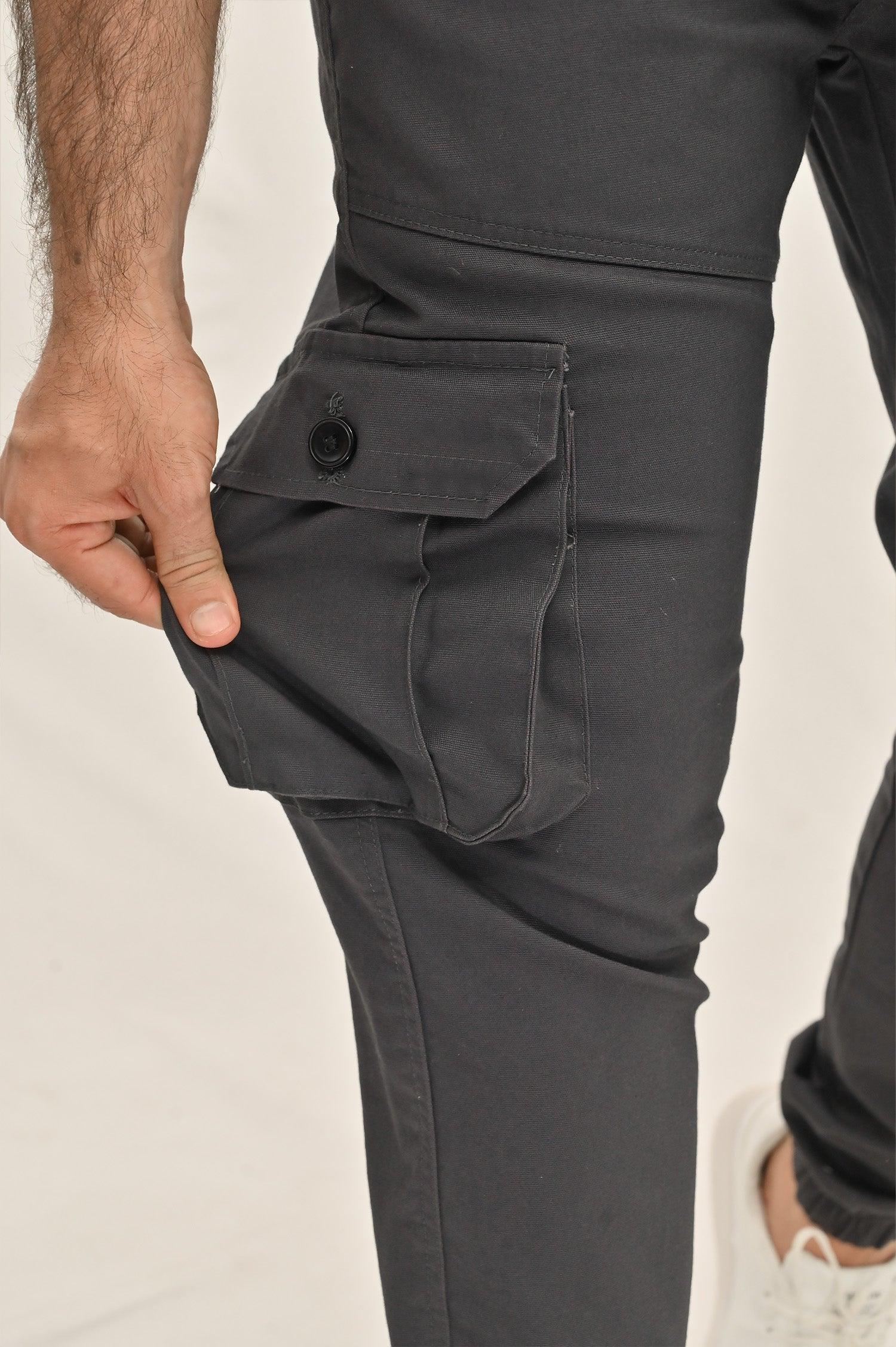 Stretchable Cotton Cargo - Dark Grey