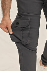 Stretchable Cotton Cargo - Dark Grey
