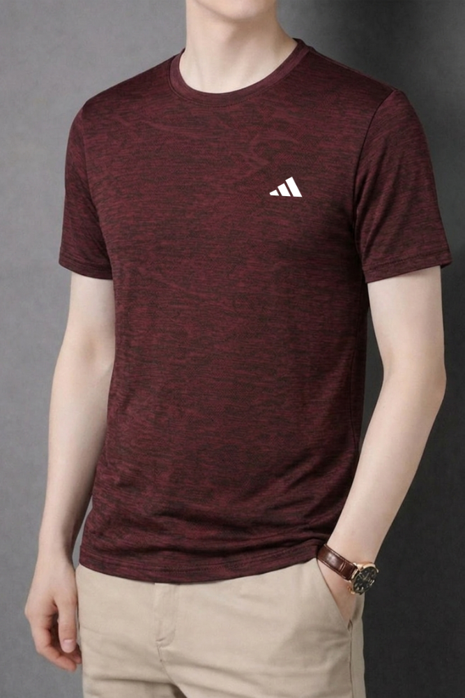 Adi Textured T-Shirt - Maroon