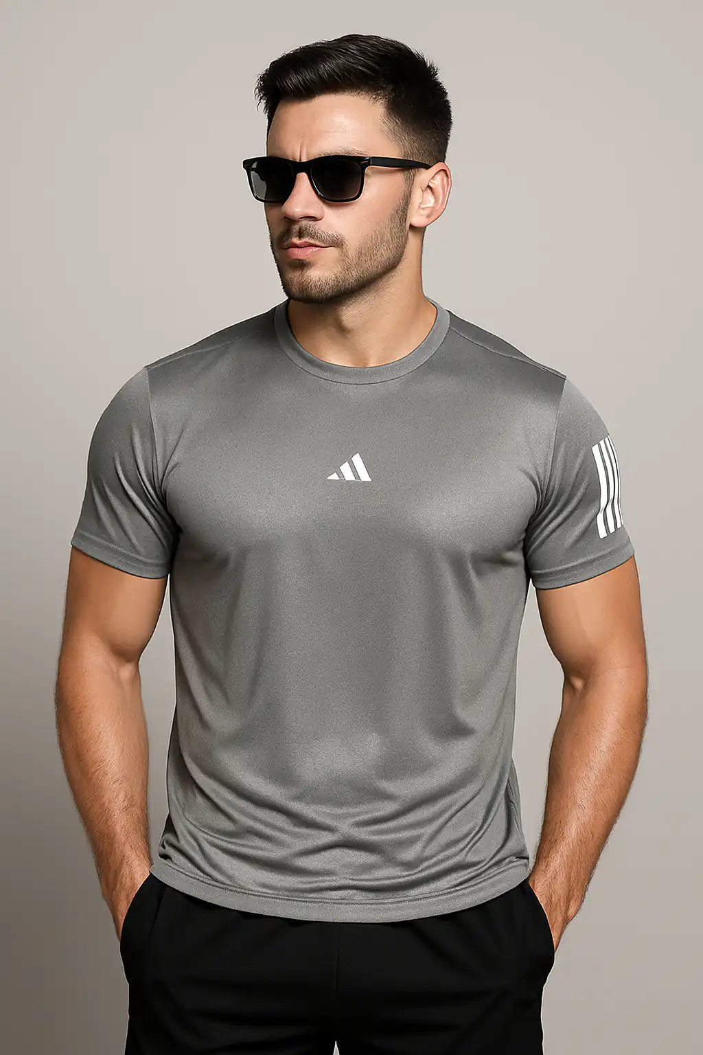 Adi Dri-Fit T-Shirt - Grey - Drizzle.pk