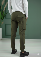 Six Pocket Loose Fleece Trouser - Olive
