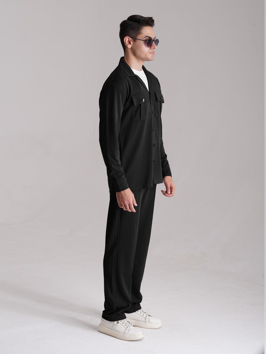 Premium Co-Ord Set Full Sleeve - Black - Drizzle.pk