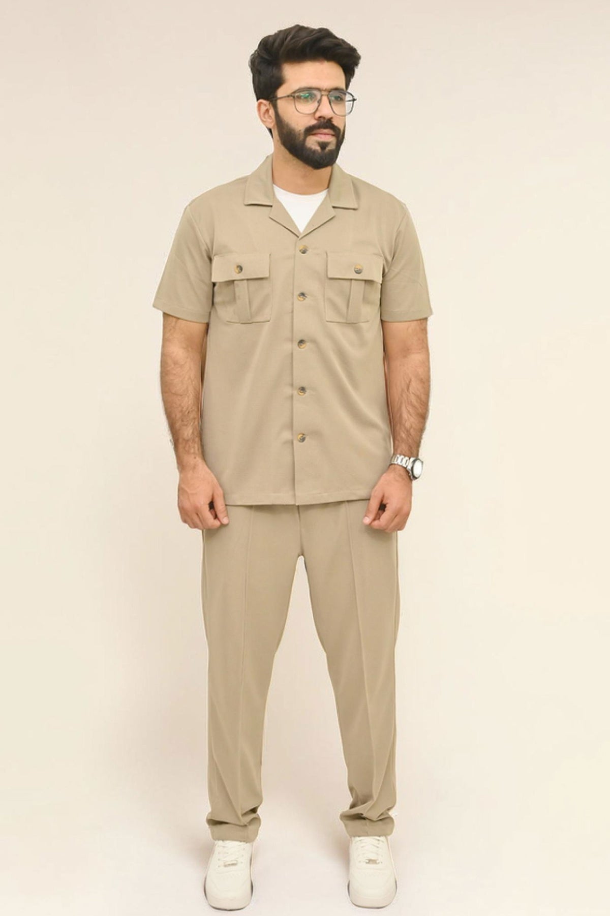 Premium Co-Ord Set Half Sleeve - Skin - Drizzle.pk