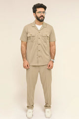 Premium Co-Ord Set Half Sleeve - Skin - Drizzle.pk