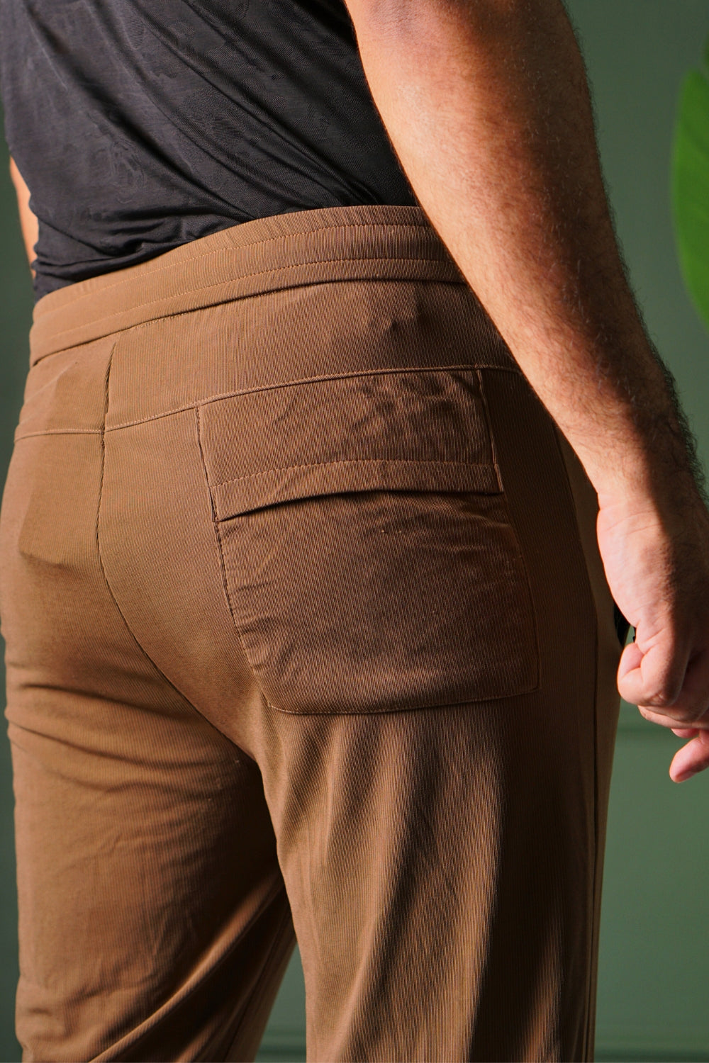 Poplin Straight Fit Trouser - Brown